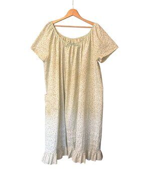 Women's Handmade Vintage Nightgown Cotton 3/4X?  Pocket Modest Pullover Comfort